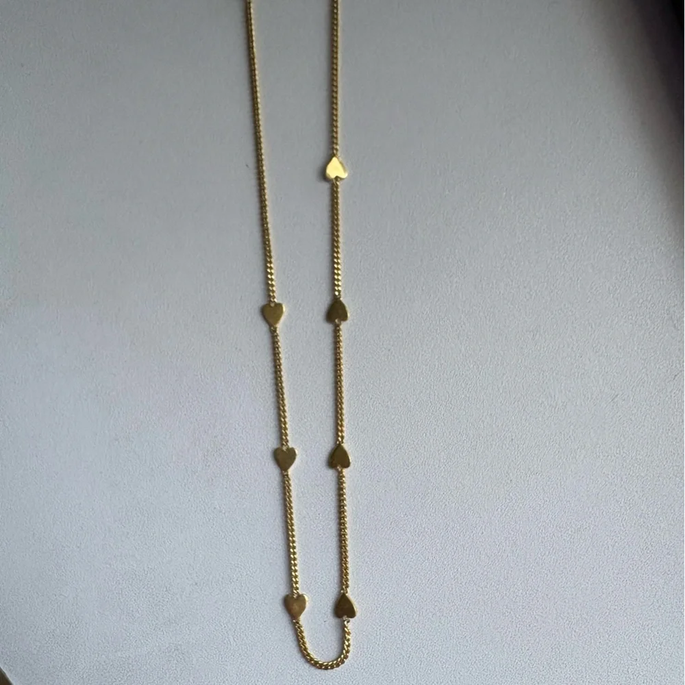 Madewell Gold Plated Heartstrings Choker Necklace - Picture 5 of 7